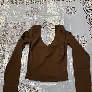 NWT.  Brown Lululemon align cropped top